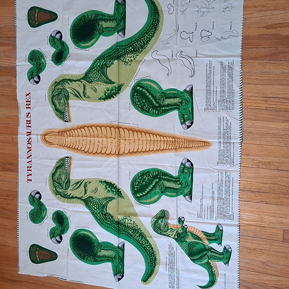 Tyrannosaurus Rex Reptile Fabric Panel - 4046